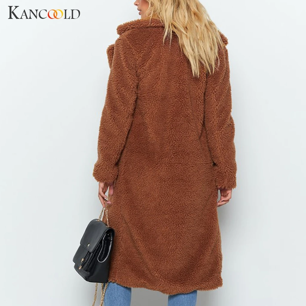 KANCOOLD пальто для женщин s Женская теплая искусственная зимняя куртка с отделкой из меха однотонная длинная парка верхняя одежда Модное новое пальто и куртки для женщин 2019AUG9