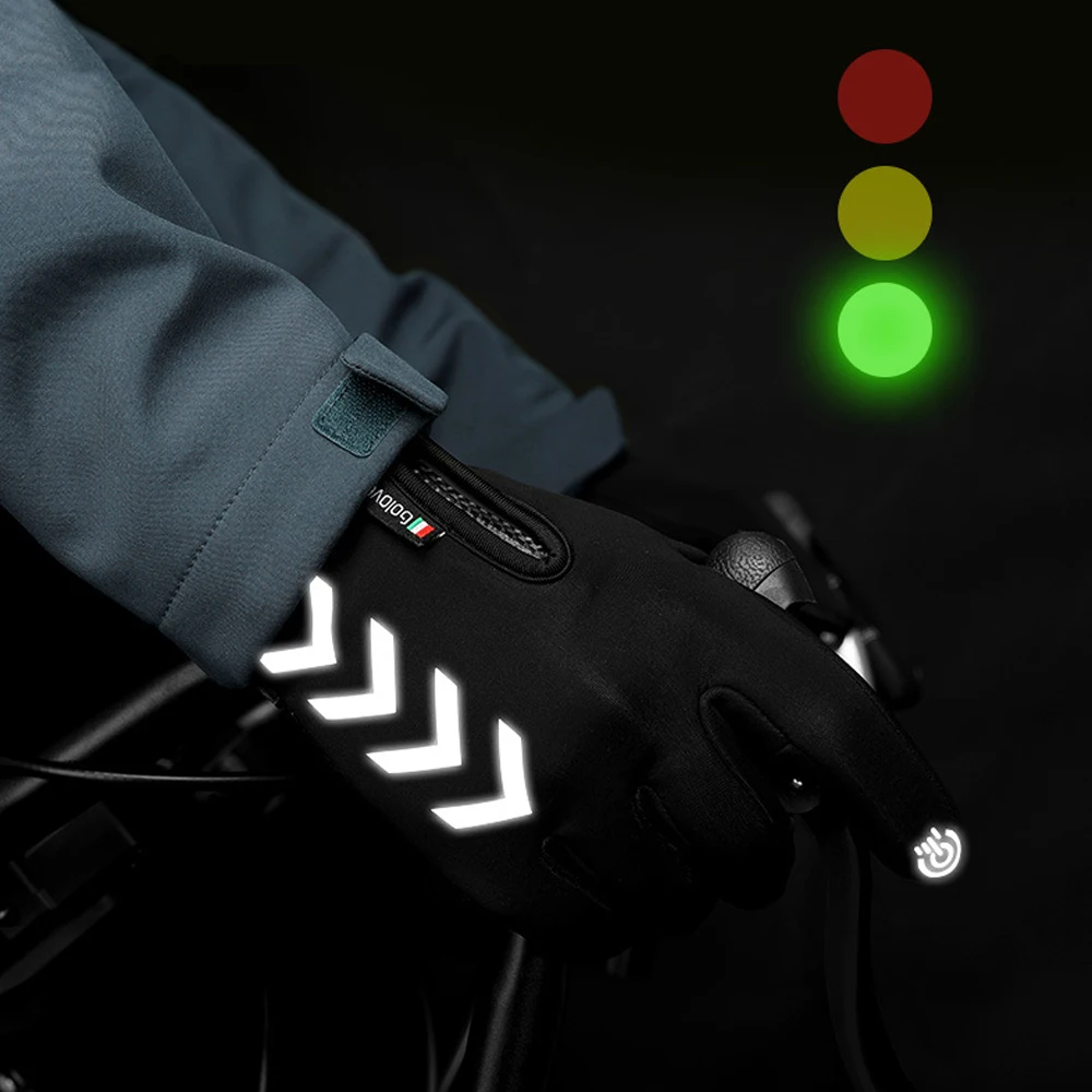 Зимние уличные перчатки guantes ciclismo с сенсорным экраном универсальные относятся к водонепроницаемым ветрозащитным теплым велосипедным бархатным лыжным перчаткам