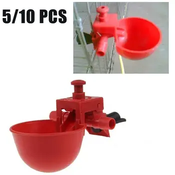 

10pcs Chicken drinking Cups Quail waterer bowls red glass Animal husbandry tools Automatic Bird Coop Feeder Drinking Cups