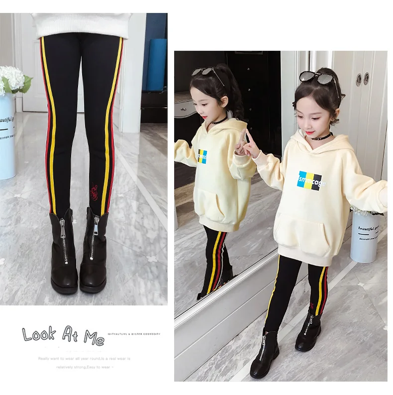 Puckcovi/леггинсы для девочек Roupa menina Pantalon fille, теплые зимние леггинсы для девочек Осенняя детская одежда флисовые штаны для девочек от 8 до 12 лет
