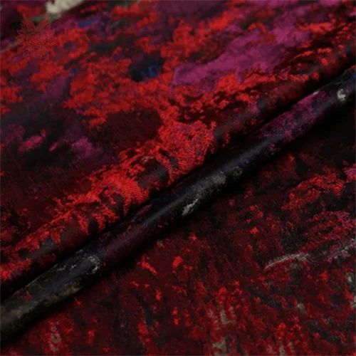 Red Американская Мода Цветочный Принт Красный Зеленый жаккард парча ткань для Весна Осень Тренч Костюм tessuto парча SP5933 - Цвет: Red