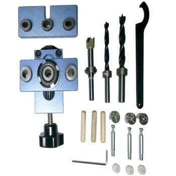 

8/10/15Mm 3 in 1 Drilling Locator Drilling Guide Kit 2 in 1 Tenon Hole Puncher Woodworking Joinery High Precision Dowel Jigs Kit