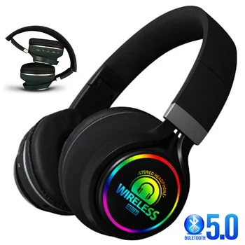 

Wireless Bluetooth 5.0 Headphone Strong Bass Stereo Music Headset with MIC for Handsfree Support TF Card