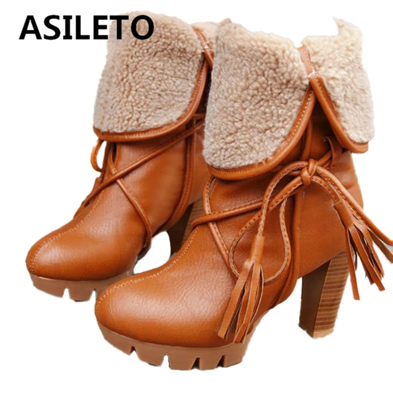 Сапоги ASILETO Sapato femenino для улицы женские сапоги на платформе с круглым носком