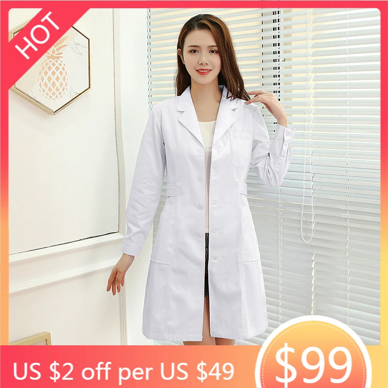 Thickening In Autumn And Winter Ladies White Coat Laboratory Robe Science  Lab Coat Beauty Salonslim Uniform Clothing - Medical - AliExpress