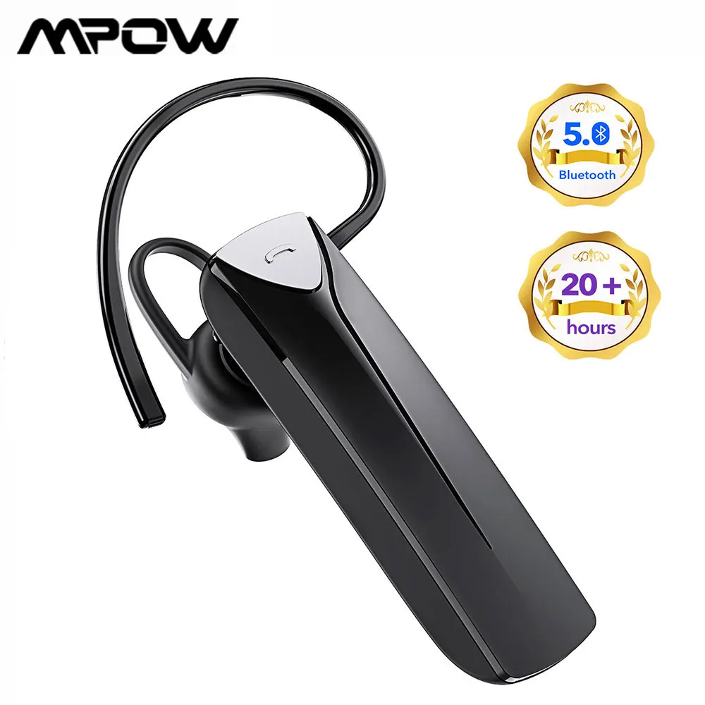 Mpow EM19 Bluetooth наушник Bluetooth 5,0 беспроводной одиночный наушник с 20 часами разговора и CVC 6,0 микрофон с шумоподавлением для телефона - Цвет: Single Earphone