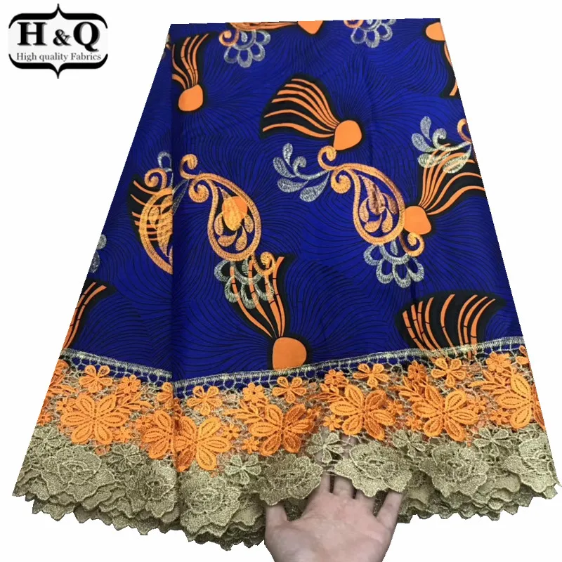 Печатная восковая кружевная ткань батик кружево вышитое кружево Шитье Хлопковое платье нигерийское гипюровое кружево Высокое качество для длинных платьев