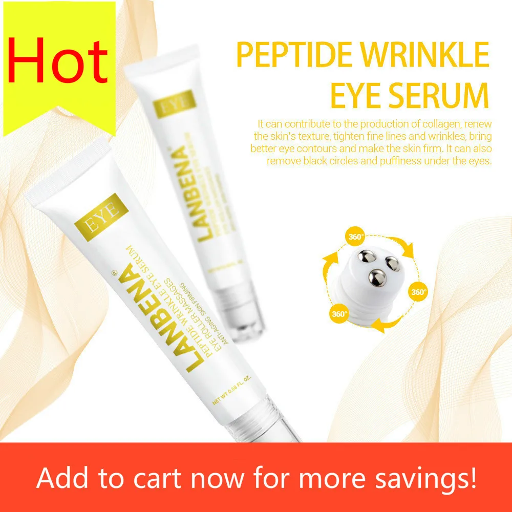 

Hot LANBENA Peptide Wrinkle Eye Serum Anti-Puffiness Fine Lines Dark Circle Anti-Aging Moisturizing Eye Patches Eye Care Beauty