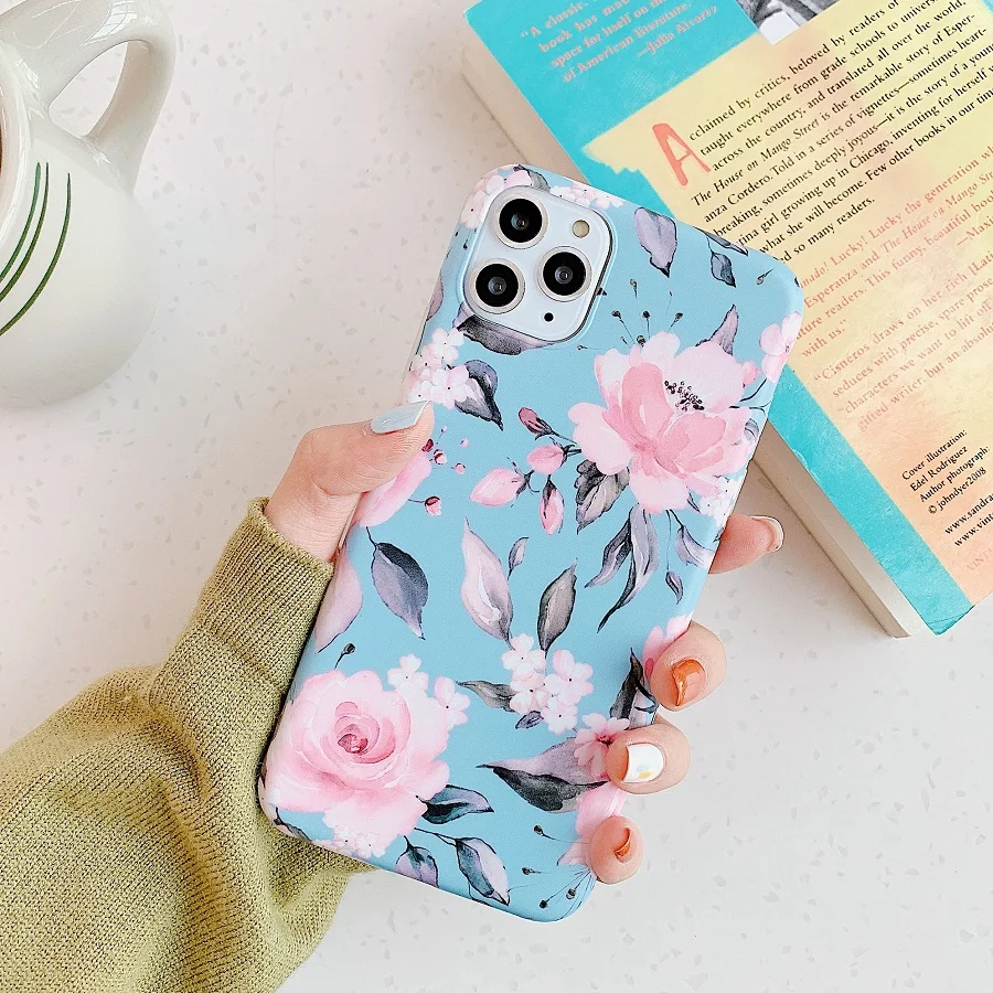 Модный чехол для телефона с листьями цветов для iPhone 6, 6 S, 7, 8 Plus, мягкий силиконовый чехол для iPhone X, XR, XS, XSMAX, 11, 11Pro MAX - Цвет: 2