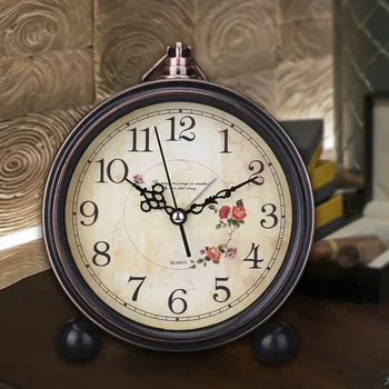 

European Style Vintage Table Clock Classic Luxury Classic Shabby Chic Table Watch Vintage Kitchen Reloj De Home Decor QAB50TZ