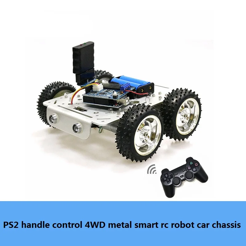 C300 4WD Metal Smart RC Robot Car Chassis Kit With Wireless Wifi/Bluetooth/Handle Controller Kit 4pcs DC Motor DIY For Arduino