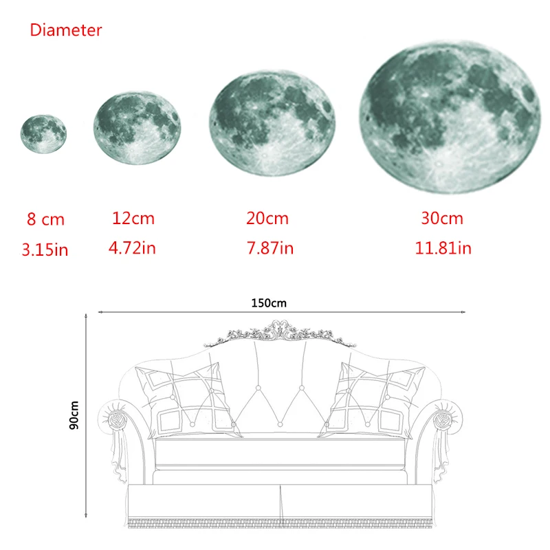 8-12-20-30cm-Energy-Storage-Fluorescent-Glow-In-the-dark-DIY-3D-Moon-Earth-Wall(5)