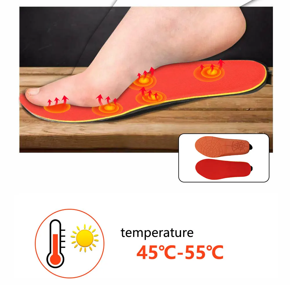 Heating Insoles With Wireless Remote Winter Spring Plush Women Men Warm Electric Insoles EUR Size 41 5