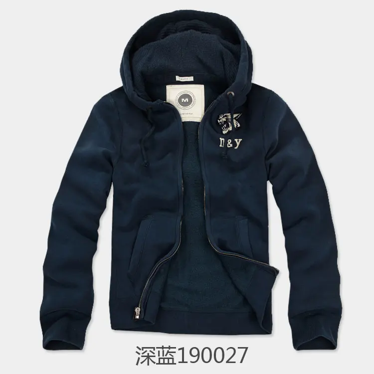 Dark blue 190 027 Мужская толстовка с капюшоном плюс бархат толстый флис большой zize af hollistic мужская Толстовка Куртка - Цвет: Dark blue 190 027