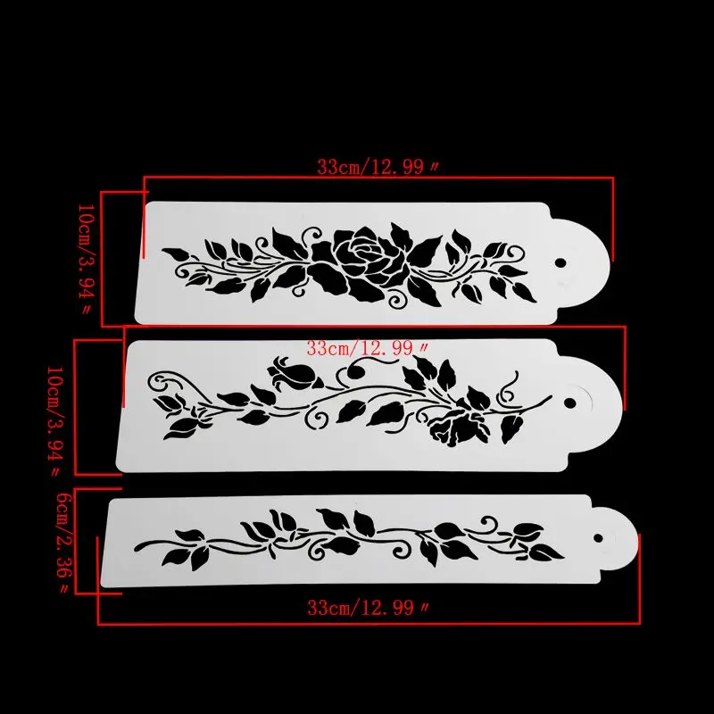 3pcs Leaves Инструмент для украшения торта, дамасская кружевная кайма, торты, торты, кексы, трафарет для изделий из сахара, декоративная форма, инструмент для выпечки, кухонные аксессуары - Цвет: 3pcs Leaves