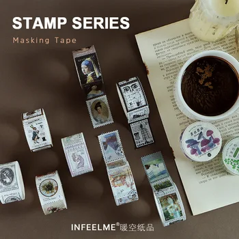 

25mm*5m Cute Stamp series Stationery Stickers Kawaii Stickers Paper Adhesive Stickers Kids DIY Scrapbooking Diary Photos Albums