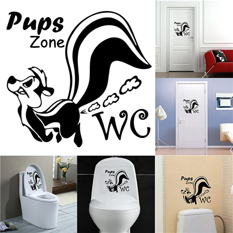 Bathroom Sticker Squirrel Creative Cartoon Mouse Hole Car Living Room Background Wall Decoration | Дом и сад