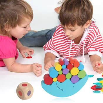 

Kids Wooden Rainbow Tower Ring Stack Up toy Wooden Stack Up Assembled Toys Early Education Colorful Building Blocks