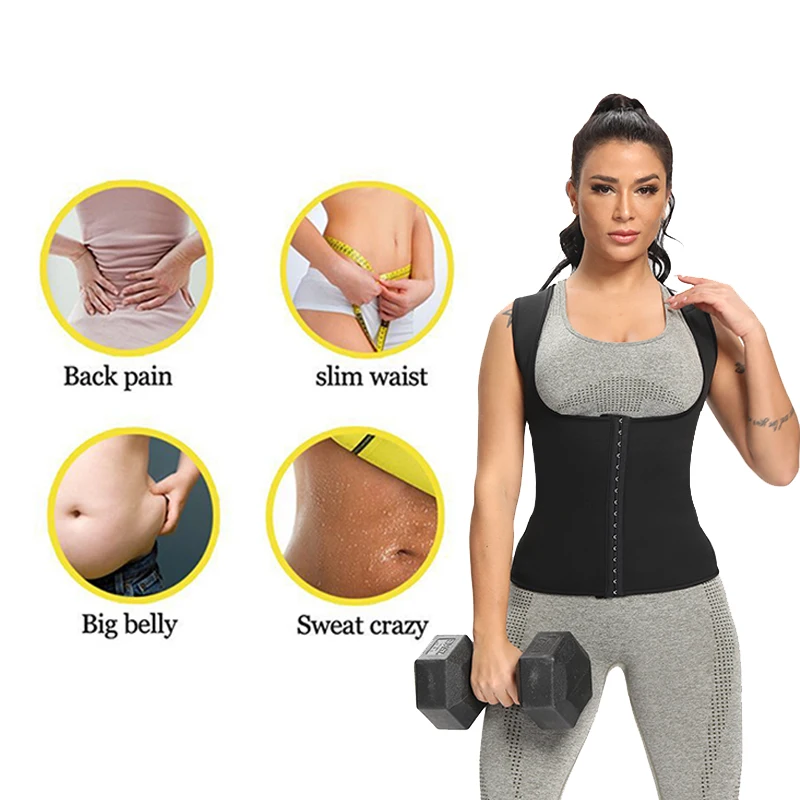 Women Waist Trainer Belly Slimming Sheath Body Shapewear Sauna Sweat Binders Tops Reductive Shapers Neoprene Lose Weight Corset