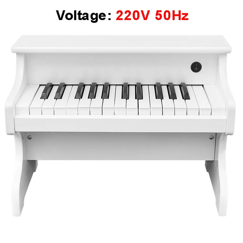white 220V 25-ключ Для детей электронная клавиатура электрический Деревянное пианино музыкальные игрушки, развивающая игрушка, подарок на день рождения, подарок ESM-2518 - Цвет: white 220V