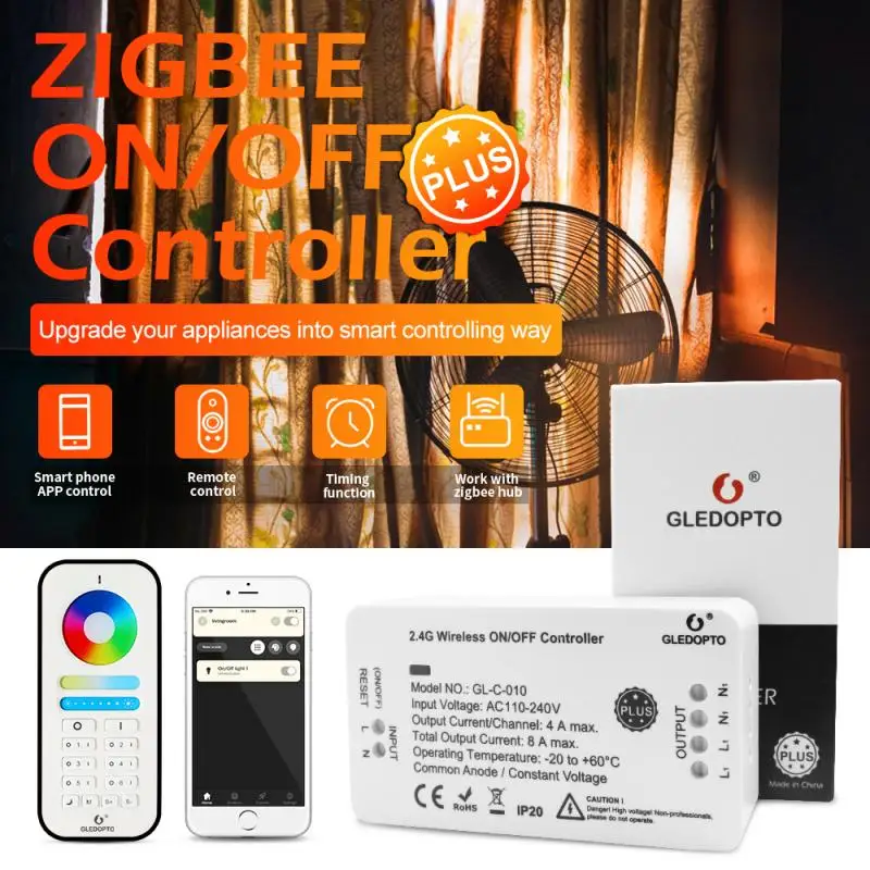 Смарт переключатель Zigbee3.0 беспроводной включения/выключения AC110 ~ 240V пульт