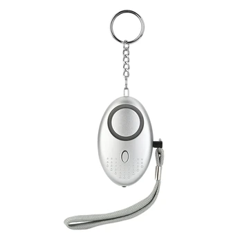 

Emergency Personal Alarm, Security Alarm Key Chain With Led Flashlight - Silver