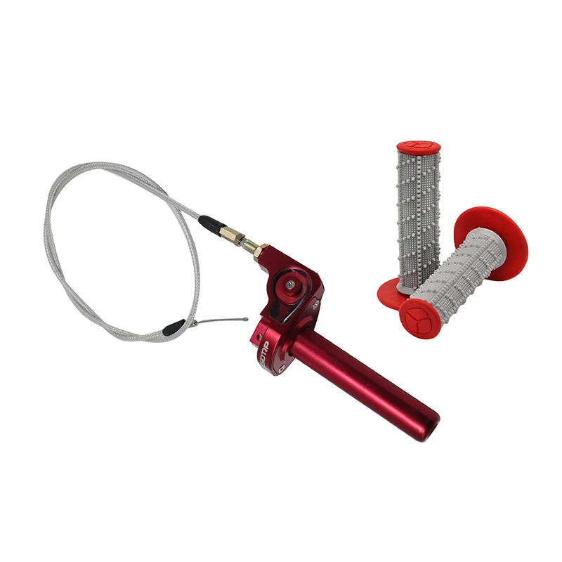 ZSDTRP 7/" алюминиевая ручка дроссельной заслонки твист быстрое действие газ дроссельная заслонка с кабелем для грязи велосипед ямы 50cc 110cc 125cc - Цвет: red set