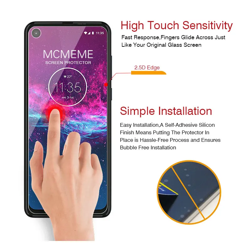 50 шт. закаленное стекло для Motorola One Action Phone защита экрана ультратонкий 9H Защитная пленка для мотора One Action glass