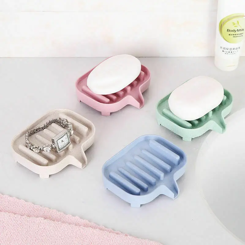 Flexible Bathroom Soap Dish Storage Holder Soap Holder Plate Tray Drain Box New 