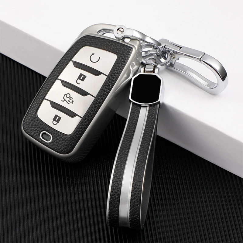 TPU+Leather Car Key Case Cover For Changan CS85 CS35 Plus CS25 CS95 CS85 Coupe Car Holder Smart Remote Auto Styling Accessories
