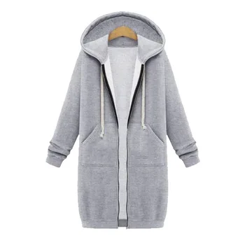 

JODIMITTY 2020 Autumn Winter Casual Women Long Hoodies Sweatshirt Coat Zip Up Outerwear Hooded Jacket Plus Size Outwear Tops