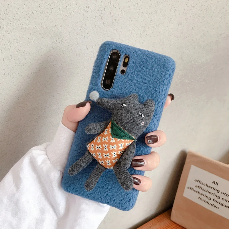 Пушистый мультяшный плюшевый ТПУ противоударный чехол для huawei P30 P20 mate 30 Pro Чехол для huawei Honor 9X V20 Pro Nova 3 4 5 Pro
