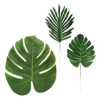 

32 Pcs Tropical Artificial Monstera Leaves,Decoration Leaves for Hawaiian Luau Theme Birthday Party (3 Styles)