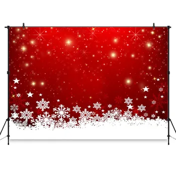 

Red Christmas Backdrop for Photography Snowflake Snow Bokeh Christmas Decor Photo Background Studio Props