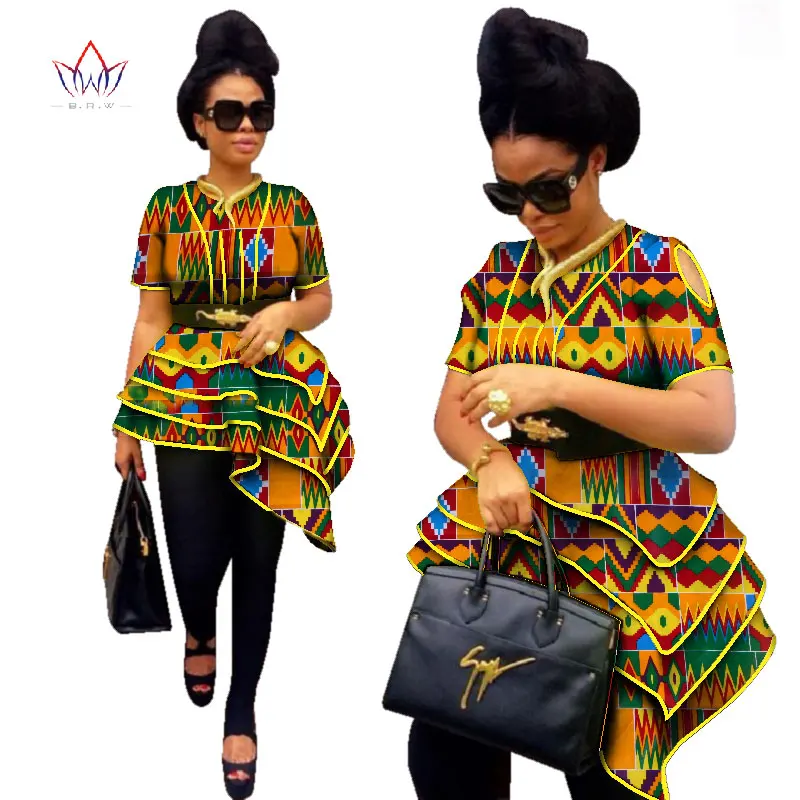 BRW Africa Style Women Modern Fashions Womens Tops Dashiki African Print Tops Shirt Plus Size M-6XL Women Clothing WY2576 - Цвет: 5