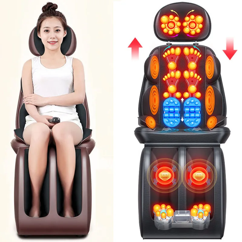 Cervical vertebra massager neck waist back shoulder multi-functional whole body vibration massage chair cushion household
