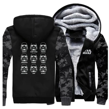 

Fashion Star Wars Hoodies Funny Stormtrooper Emotions Thicken Jacket Hoodie New Men Sportswear Autumn Winter Harajuku Streetwear