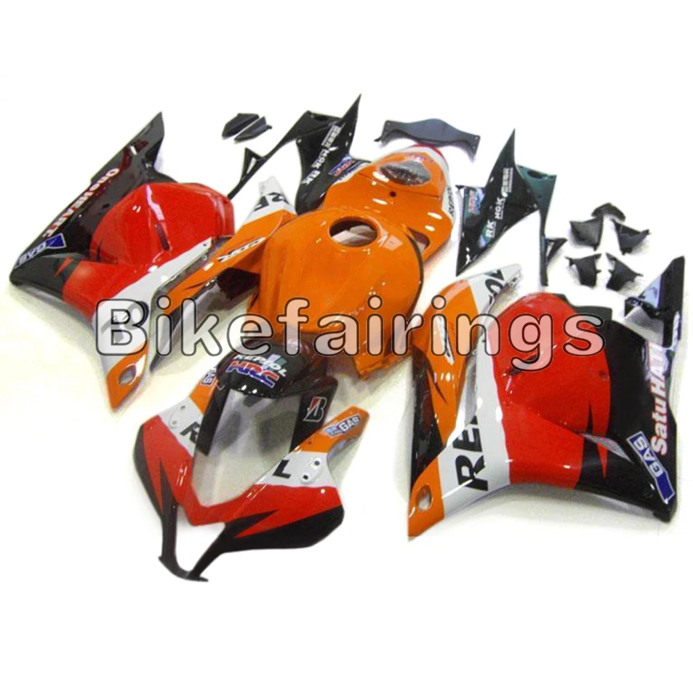 Полный обтекатели для Honda 2009 2010 2011 2012 CBR600RR F5 полный комплект кузова вставные обтекатели-Repsol оранжевый красный черный