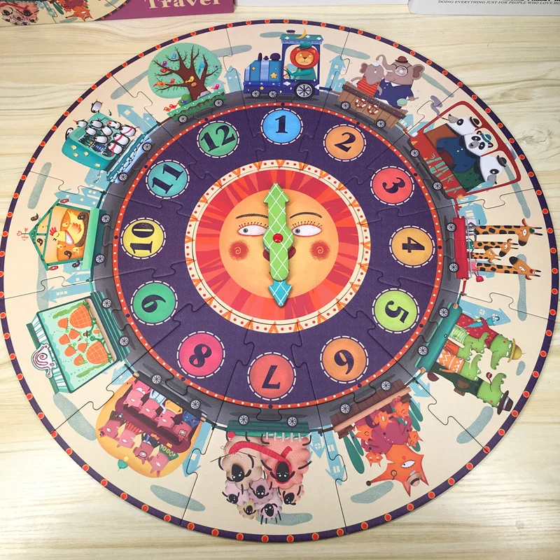 

MiDeer Mi Deer CHILDREN'S Puzzle Large Pieces Paper with Numbers Clock Cognitive Jigsaw Puzzle Board Educational Toy Early Educa