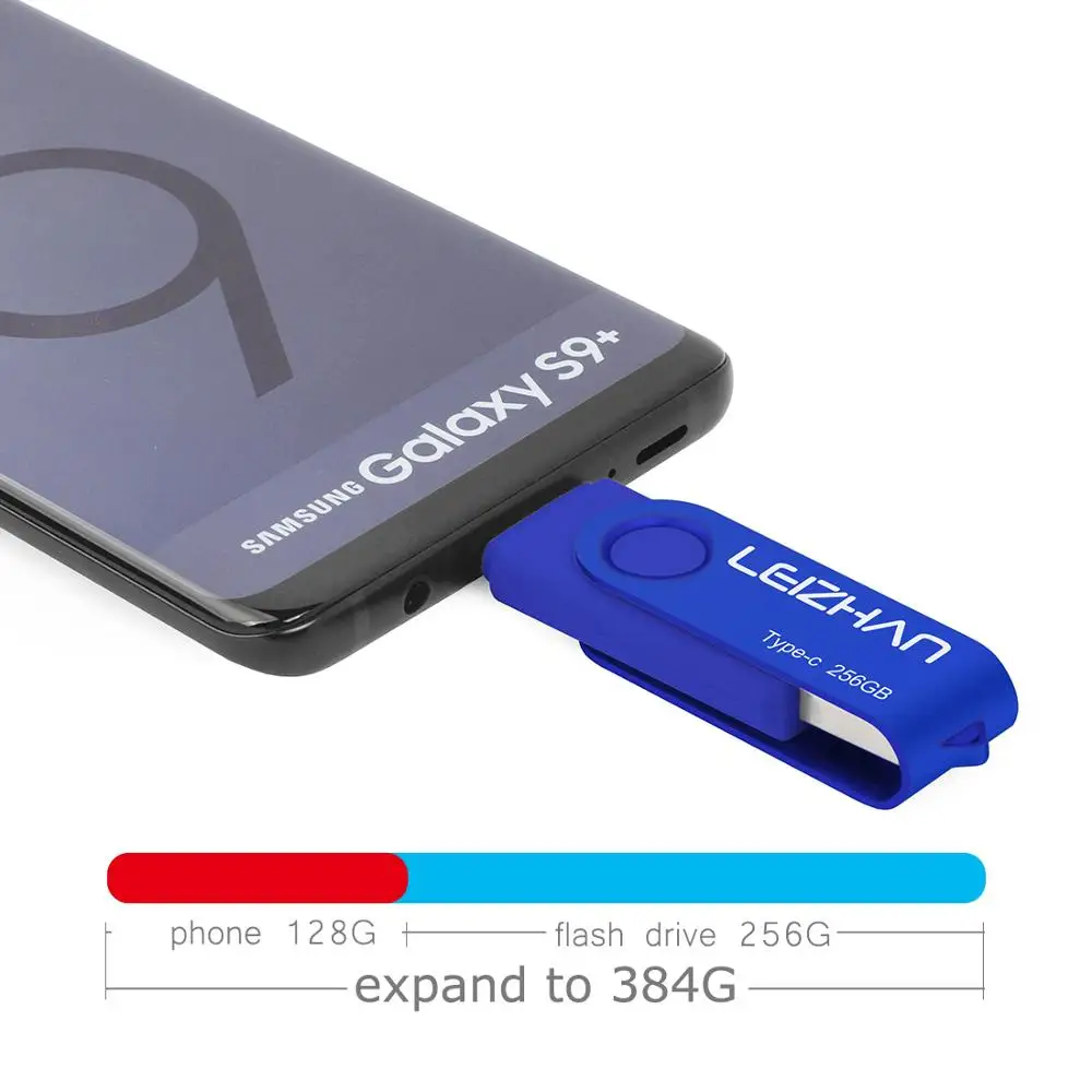 LEIZHAN USB C флэш-накопитель для samsung S10 S9 S8 huawei P20, type-C флеш-накопитель USB3.0 флеш-накопитель фотошоп 256 ГБ 128 Гб 64 Гб 32G 16G