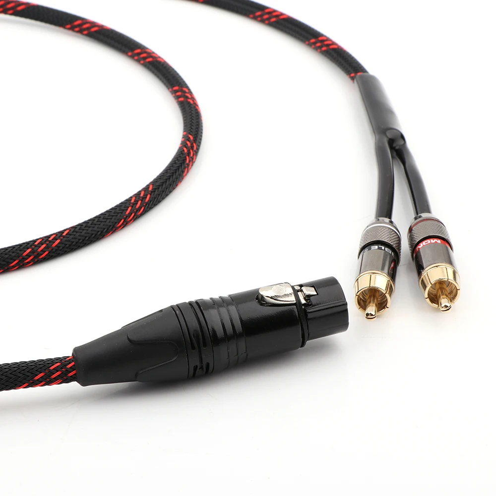 Hifi Canare XLR FEMALE to 2RCA Audio Cabler PC Mobilephone Amplifier Interconnect High Quality XLR Male to RCA Cable