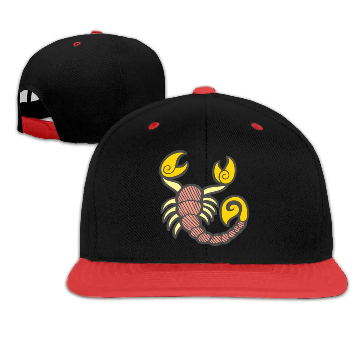 Регулируемые Детские Хип-хоп бейсболки с изображением скорпиона из мультфильма, красная шляпа от солнца для мальчиков и девочек