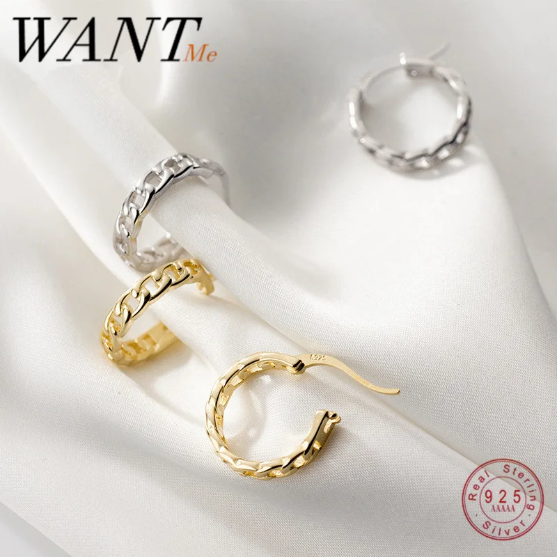 Серьги гвоздики WANTME из настоящего серебра 100% пробы в Корейском стиле