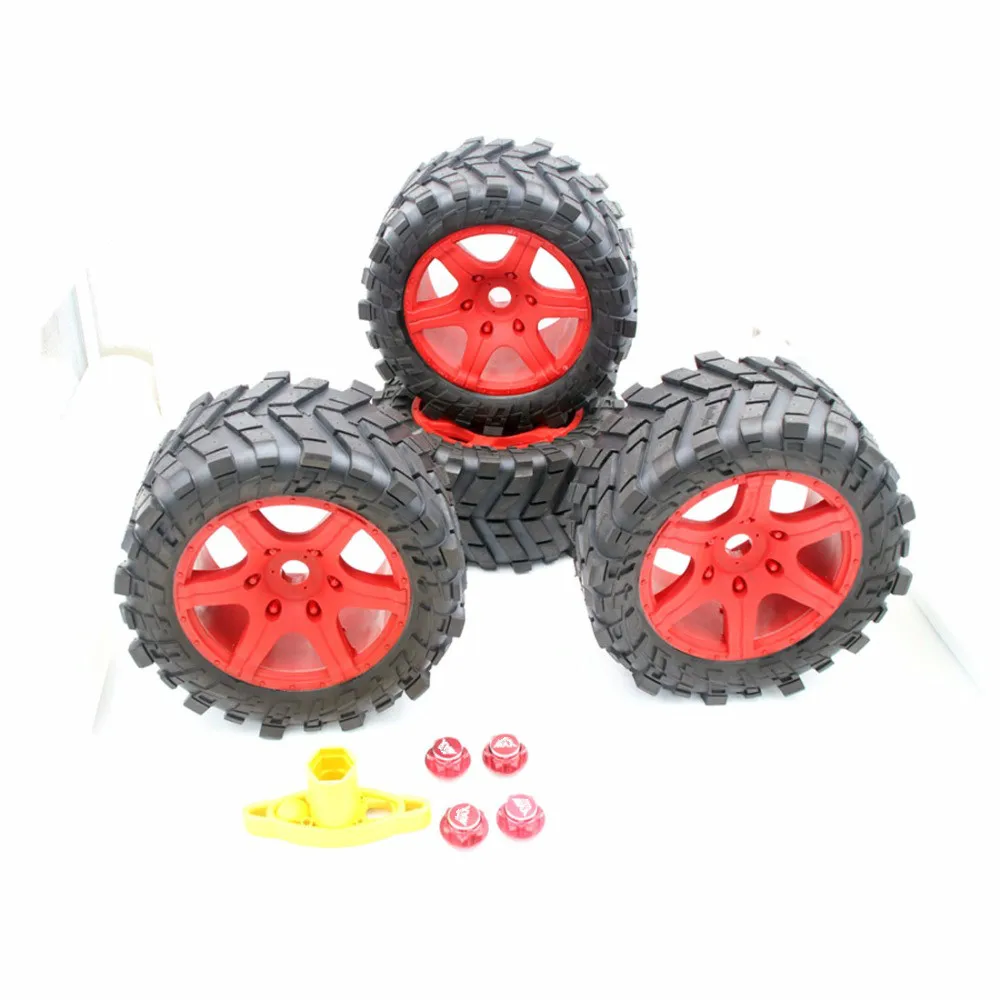 Колеса шины С колесными гайками красный(4 шт) для 1/5 Traxxas X Maxx 220 мм* 105 мм