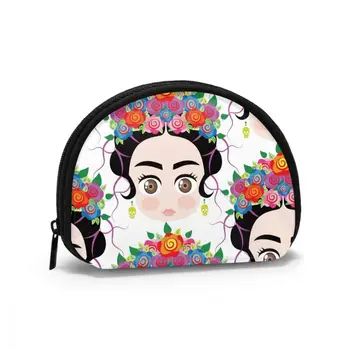 

2020 Man Women Smart Wallet Business Card Wallet Credit Business Mini Card Wallet Baby Mexican Woman With Colorful Flowers Crown