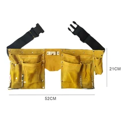 Ceinture à outils en cuir, pochette de taille, boucle à dégagement rapide, tablier de travail pour charpentier, rangement des outils, outils à main 