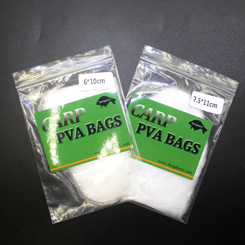 20PCS Carp Fishing Accessories Tackle Cone Shape PVA bag with String line  Mesh Dissolving PVA Filament Feeder Fishing
