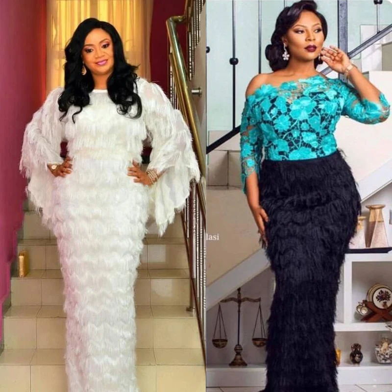 2021 Latest Nigerian Laces Fabrics High Quality African Fabric For Wedding Dress French Tulle Lace With Tassel KW002F | Дом и сад