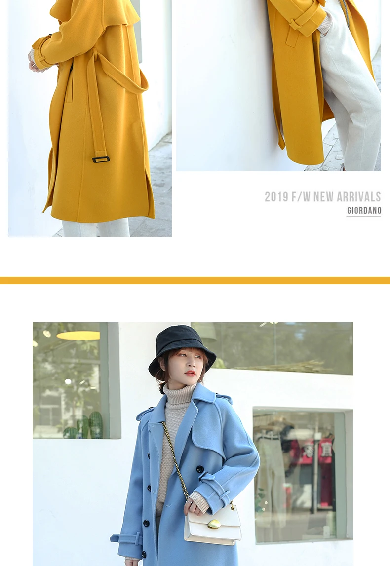 ALKMENE winter new double-faced cashmere coat women's long coat double-breasted woolen coat female cashmere coat