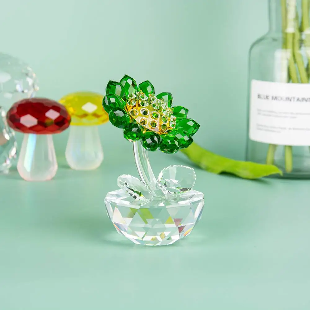 Хрустальный Подсолнух фигурка орнамент пресс папье оконная подвеска на день